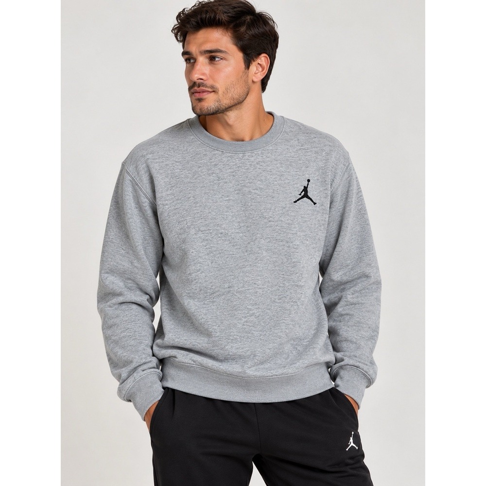 Jordan Men's XL Gray Crewneck Sweatshirt Black Jumpman Logo